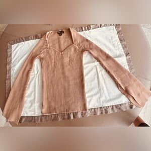 Truth Ribbed Knit Sweater - Light brown